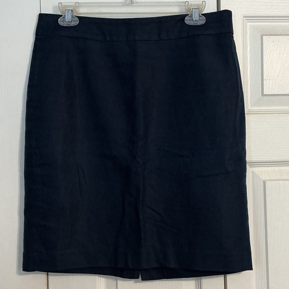 BANANA REPUBLIC Size 8 Navy Blue Linen Cotton Straight Pencil Mini Skirt Office
